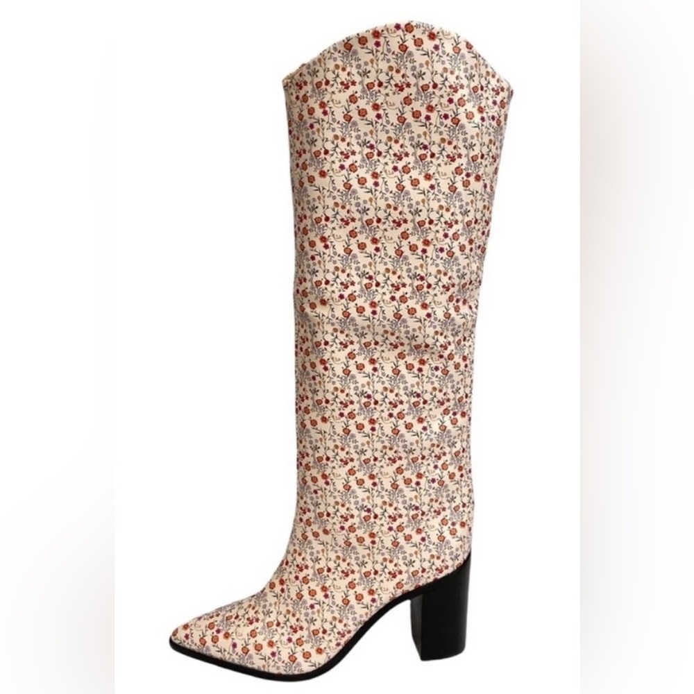 Schutz Rare Ahaleah Floral Heeled Long Boots